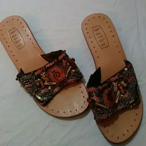 Barbo beaded leather sandals-sz 9B